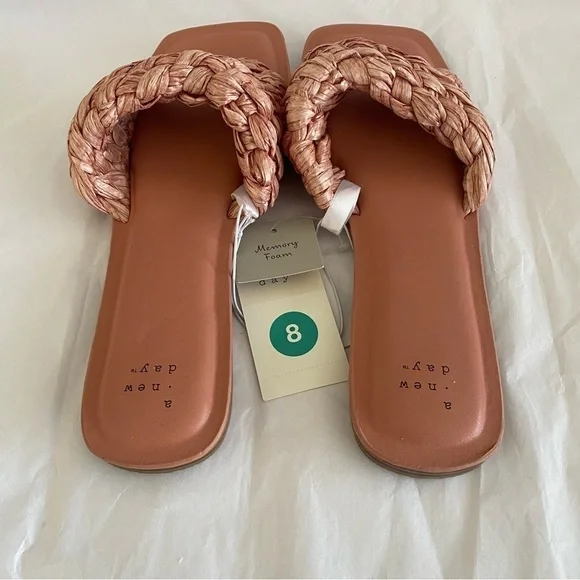 Women’s Nicolete Sandals Woven Slip On Memory Foam Sandals A New Day Pink Size 8 - Picture 3 of 4